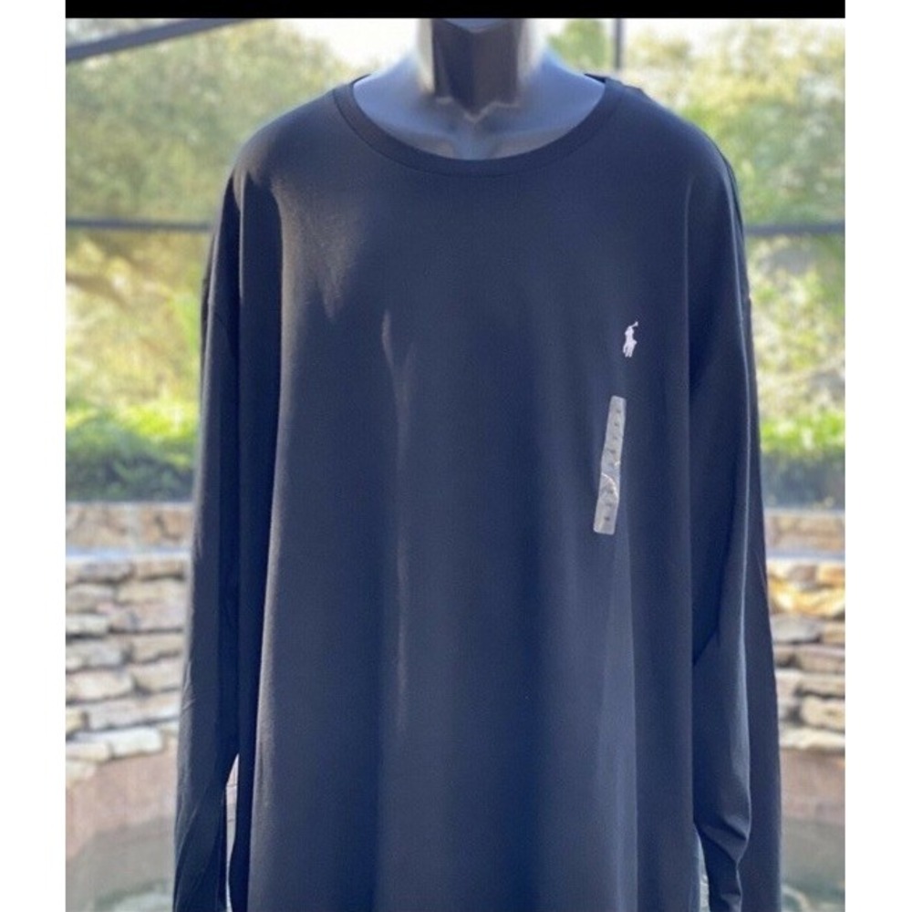 Polo Ralph Lauren Men's Big & Tall Long Sleeve T-Shirt Black 3X Small Pony